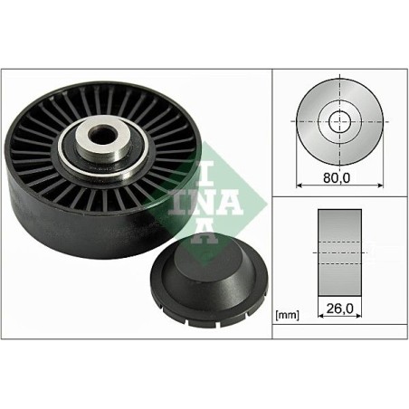 Deflection/Guide Pulley, V-ribbed belt INA 532037020