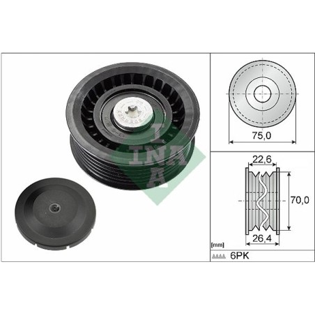 Deflection/Guide Pulley, V-ribbed belt INA 532034410