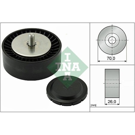 Deflection/Guide Pulley, V-ribbed belt INA 532055310