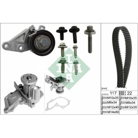 Water Pump & Timing Belt Kit INA 530014030