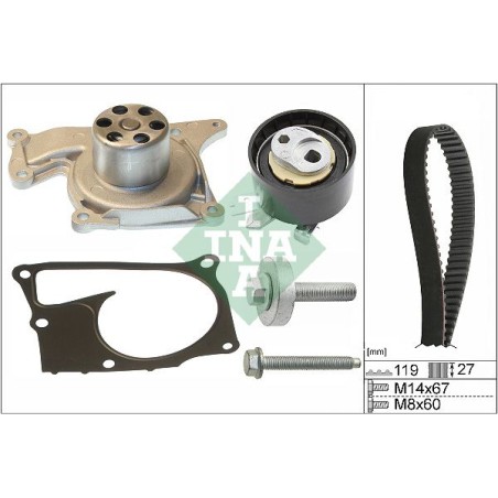 Water Pump & Timing Belt Kit INA 530060730