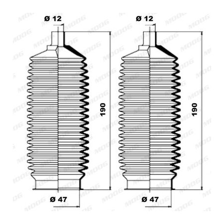 Bellow Kit, steering MOOG K150039