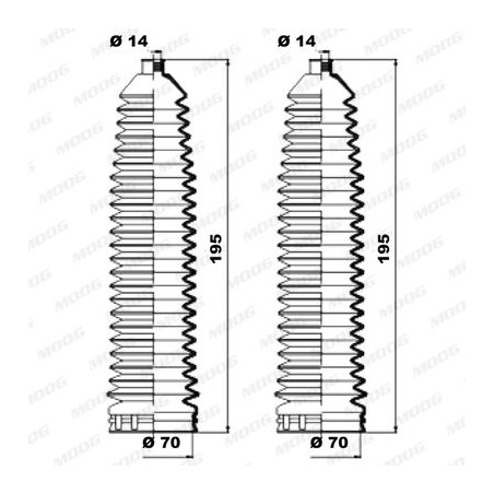 Bellow Kit, steering MOOG K150221