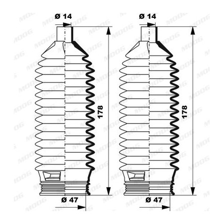 Bellow Kit, steering MOOG K150262