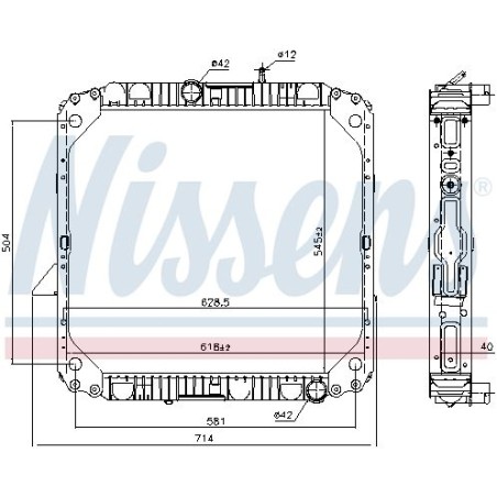 Radiator, engine cooling NISSENS 62563