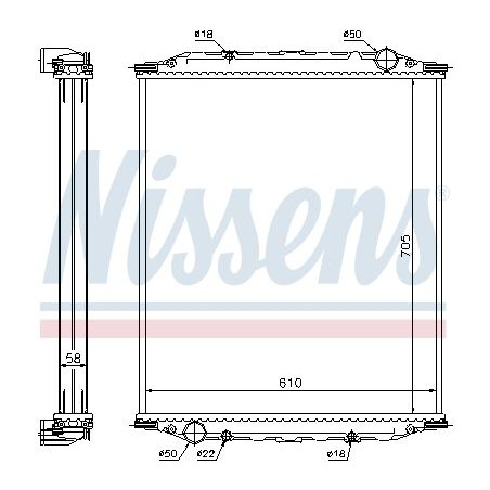 Radiator, engine cooling NISSENS 628780