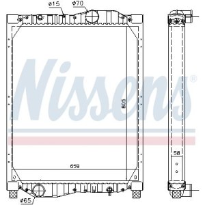 Radiator, engine cooling NISSENS 69609