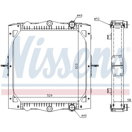 Radiator, engine cooling NISSENS 61445A