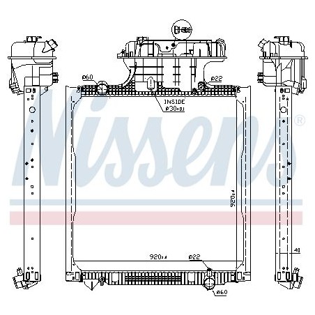 Radiator, engine cooling NISSENS 62873