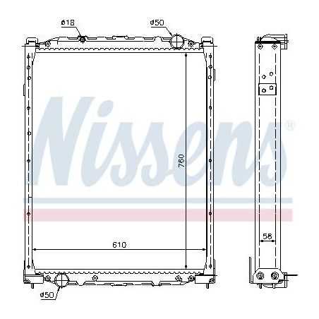 Radiator, engine cooling NISSENS 69608A