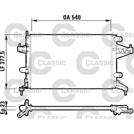 Radiator, engine cooling VALEO 232825