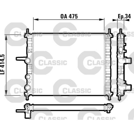 Radiator, engine cooling VALEO 232557