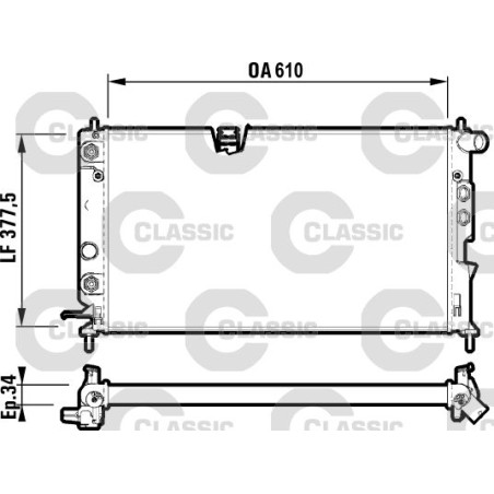 Radiator, engine cooling VALEO 231847