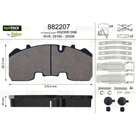 Brake Pad Set, disc brake VALEO 882207