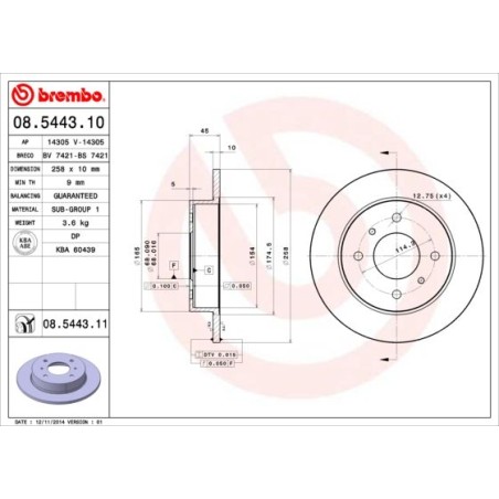 Brake Disc BREMBO 08.5443.10