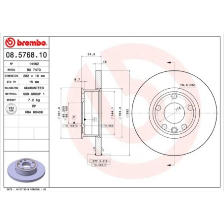 Brake Disc BREMBO 08.5768.10