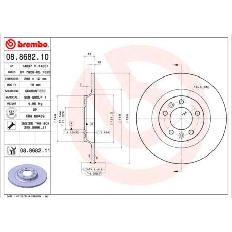 Brake Disc BREMBO 08.8682.11