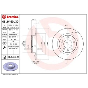 Brake Disc BREMBO 08.9460.31