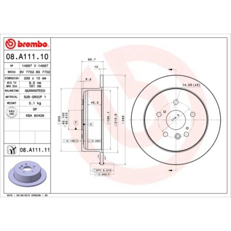 Δισκόπλακα BREMBO 08.A111.11