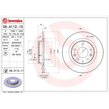 Brake Disc BREMBO 08.A112.11