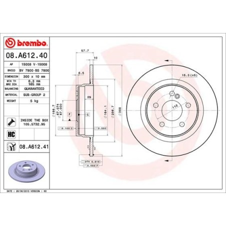 Δισκόπλακα BREMBO 08.A612.41