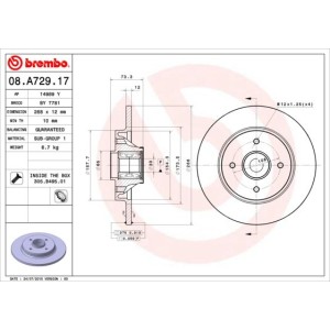 Δισκόπλακα BREMBO 08.A729.17