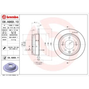 Δισκόπλακα BREMBO 08.A869.11