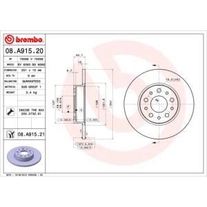 Brake Disc BREMBO 08.A915.21