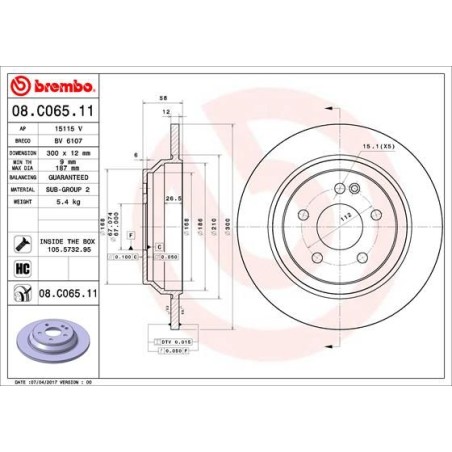 Δισκόπλακα BREMBO 08.C065.11