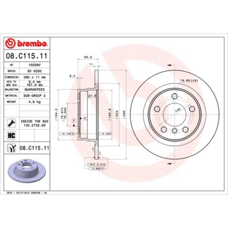 Δισκόπλακα BREMBO 08.C115.11