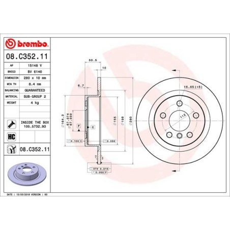 Brake Disc BREMBO 08.C352.11