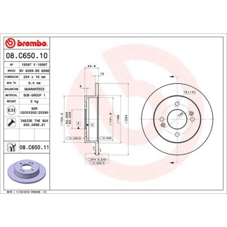 Δισκόπλακα BREMBO 08.C650.11