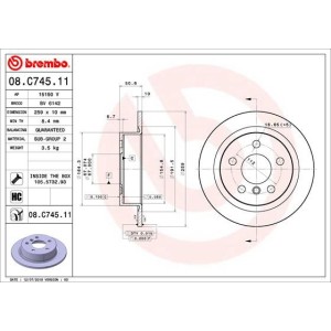 Δισκόπλακα BREMBO 08.C745.11
