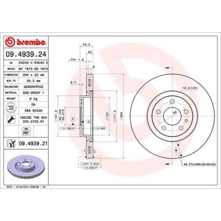 Brake Disc BREMBO 09.4939.24