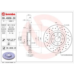 Δισκόπλακα BREMBO 09.4939.3X