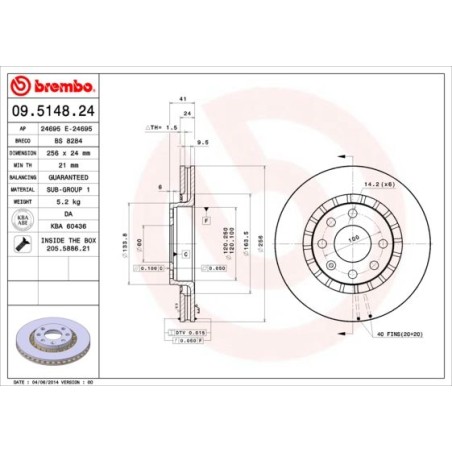 Brake Disc BREMBO 09.5148.24