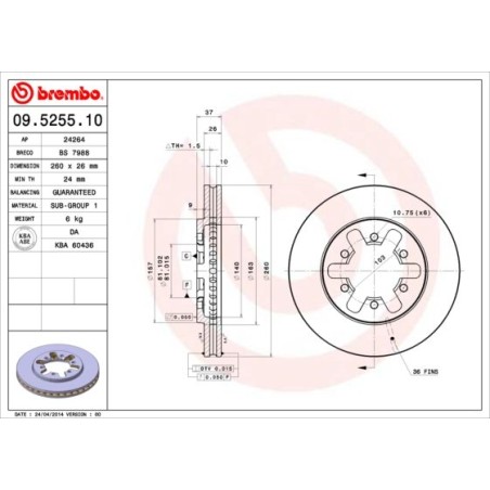 Brake Disc BREMBO 09.5255.10