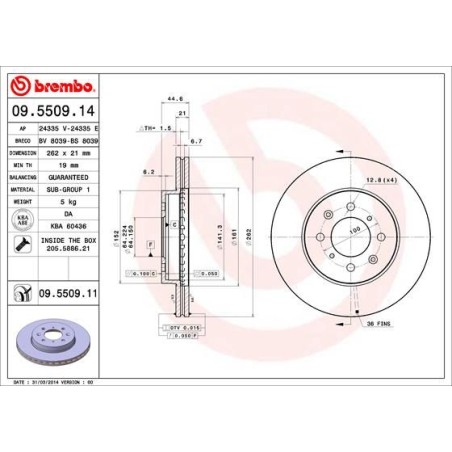 Brake Disc BREMBO 09.5509.11