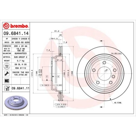 Brake Disc BREMBO 09.6841.11