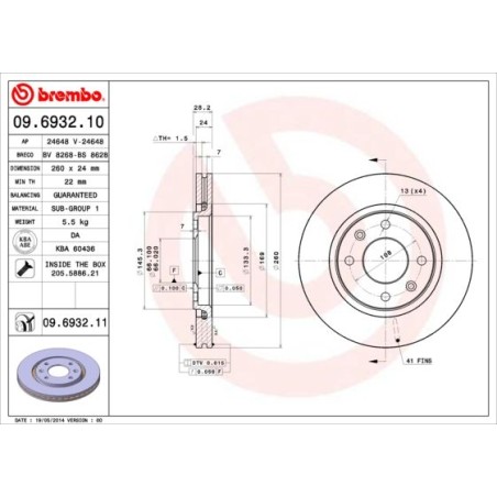 Brake Disc BREMBO 09.6932.11