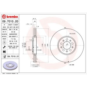 Brake Disc BREMBO 09.7010.21