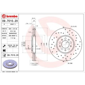 Δισκόπλακα BREMBO 09.7010.2X