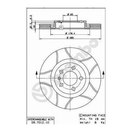 Δισκόπλακα BREMBO 09.7012.75