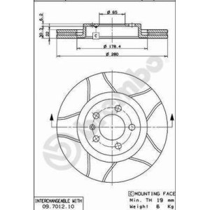 Brake Disc BREMBO 09.7012.75