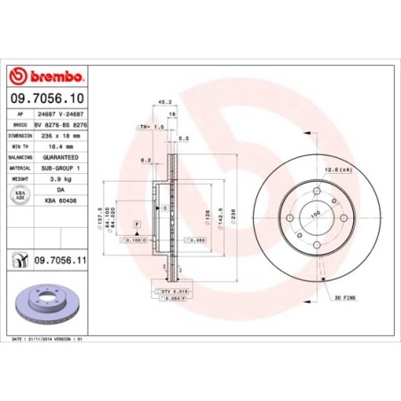 Δισκόπλακα BREMBO 09.7056.10