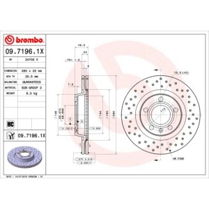 Δισκόπλακα BREMBO 09.7196.1X