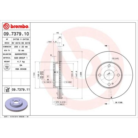 Brake Disc BREMBO 09.7379.10