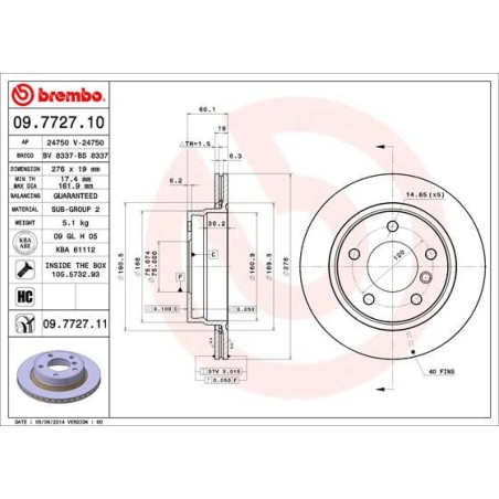 Δισκόπλακα BREMBO 09.7727.11