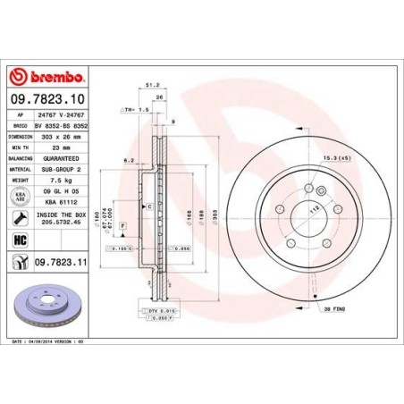 Brake Disc BREMBO 09.7823.11