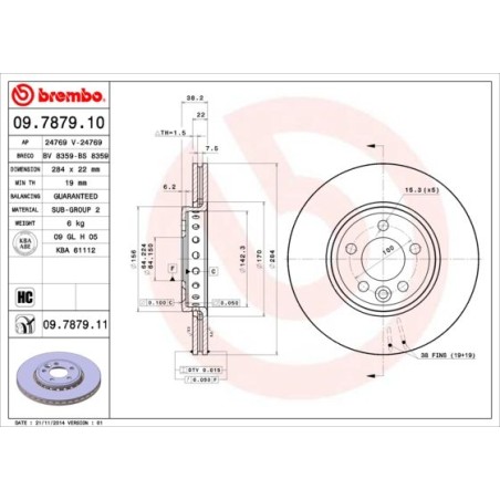 Brake Disc BREMBO 09.7879.11